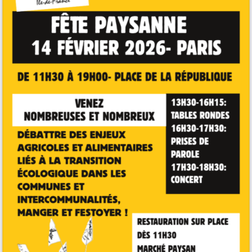 [Appel à mobilisation] 📢 Toutes et tous les 11 et 14 Février pour l’agriculture paysanne !